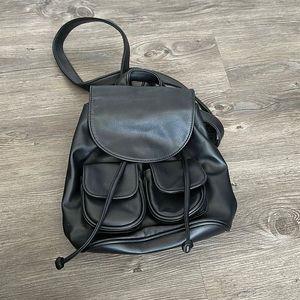 Faux Leather Mini Backpack